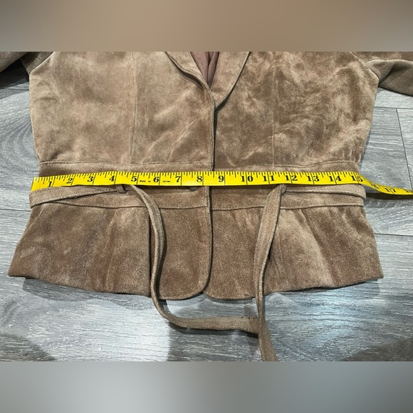 Vtg Wilsons leather suede puff sleeve peplum coat. 80s with a 40s vibe. Size 10 - Picture 12 of 14